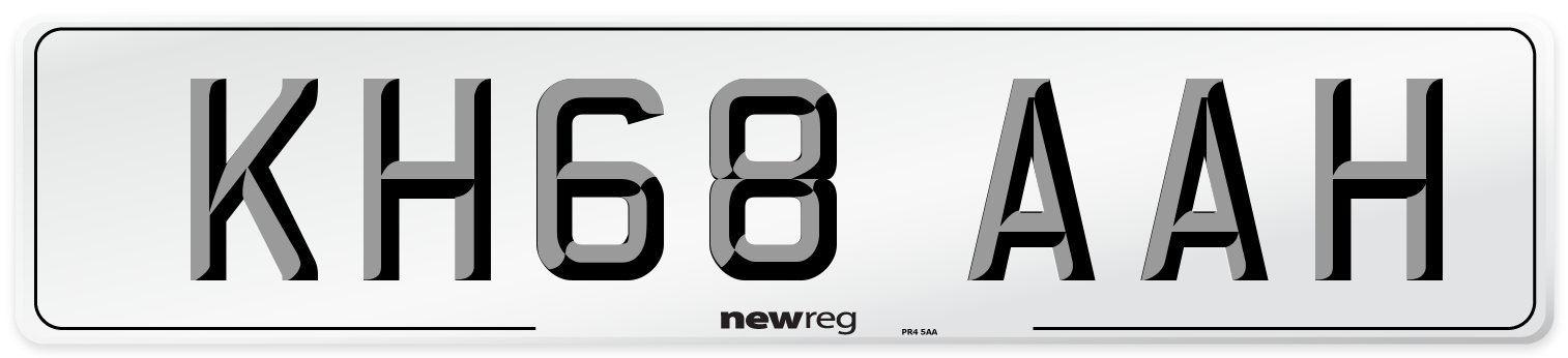KH68 AAH Number Plate from New Reg